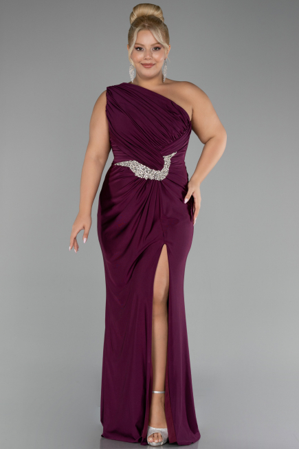 Robe De Fiançailles Grande Taille Longue Couleur Cerise ABU4148