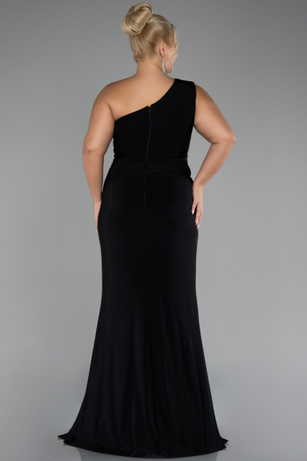 Robe De Fiançailles Grande Taille Longue Noir ABU4148