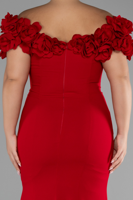 Robe de Soirée Grande Taille Longue Rouge ABU4081
