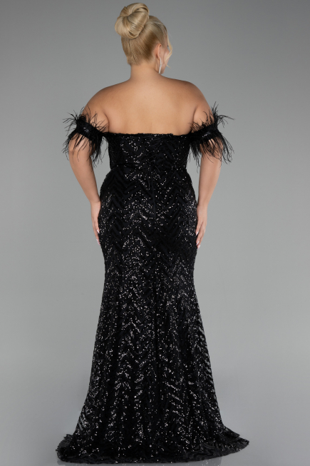 Robe De Soirée Grande Taille Longue Noir ABU4149