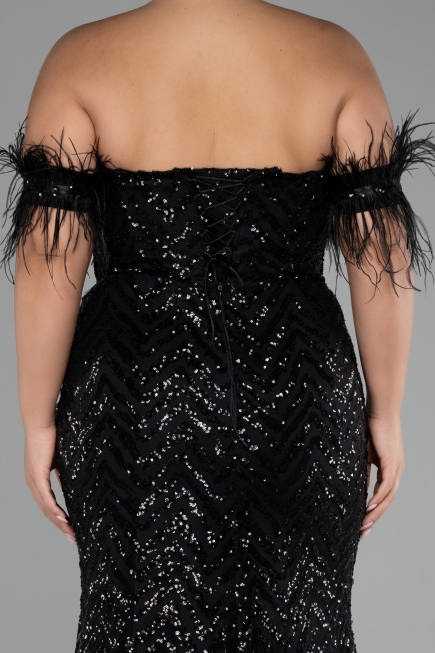 Robe De Soirée Grande Taille Longue Noir ABU4149