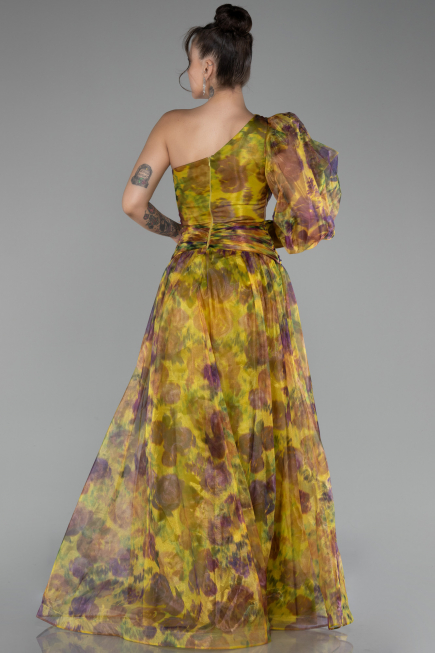Robe de Soirée Longue Pistache vert ABU4206