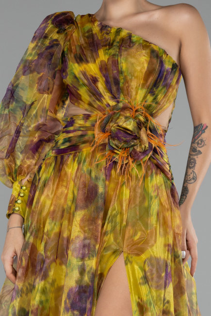 Robe de Soirée Longue Pistache vert ABU4206
