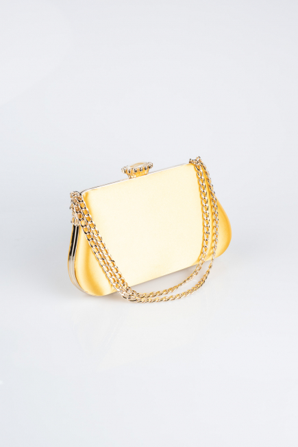 Sac de Soirée Luxe Satin Jaune SH834