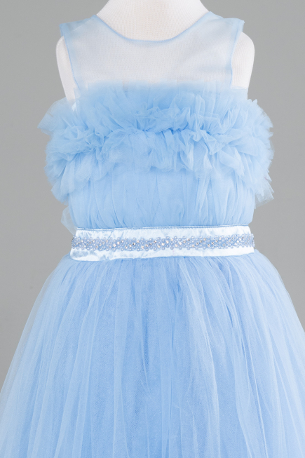 Robe de Soirée Enfants Longue Bleu ABU4221