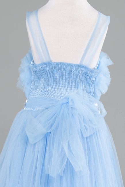 Robe de Soirée Enfants Longue Bleu ABU4221