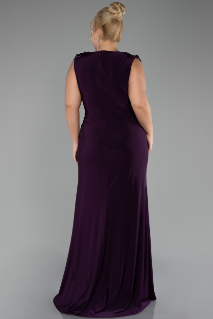 Robe De Soirée Grande Taille Longue Violet Foncé ABU2854