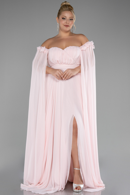 Robe Grande Taille Mousseline Longue Poudre ABU3464