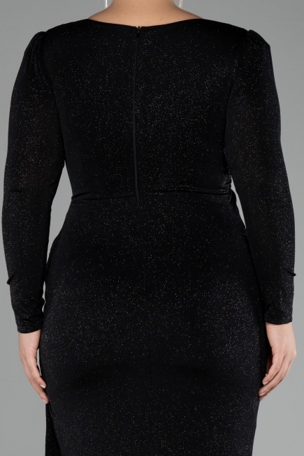 Robe de Soirée Grande Taille Longue Noir ABU3544