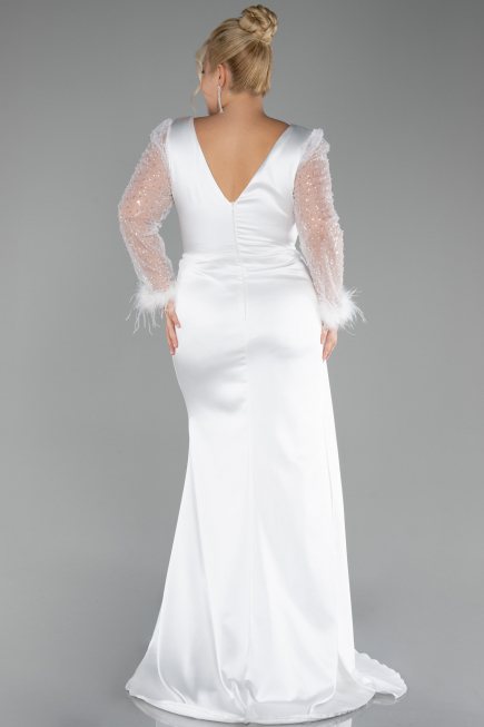 Robe Grande Taille Longue Blanc ABU3237