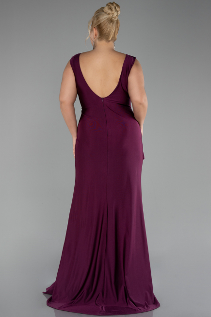 Robe Grande Taille Longue Prune ABU3737