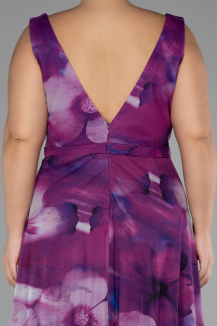 Robe De Soirée Grande Taille Longue Prune ABU4050