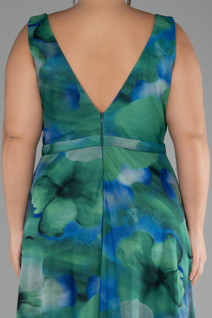 Robe De Soirée Grande Taille Longue Vert ABU4050