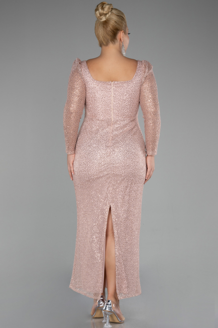 Robe de Soirée Grande Taille Midi Squameuse Poudre ABK2138