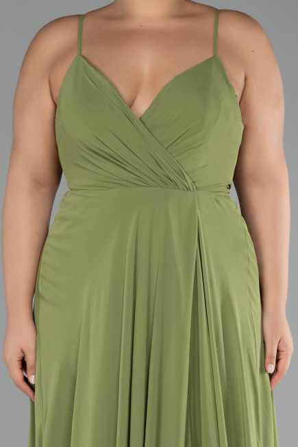 Robe De Soirée Grande Taille Longue Pistache vert ABU1324