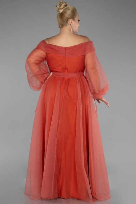 Robe Grande Taille Longue Orange ABU1535