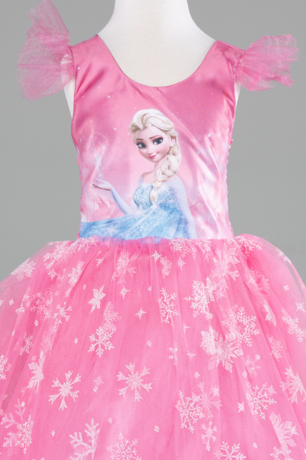 Robe de Soirée Enfants Longue Rose ABU4238