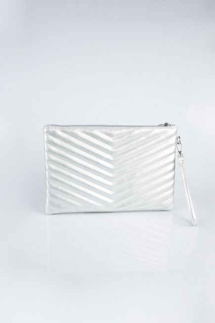 Sac de Soirée Cuir Argent KC413