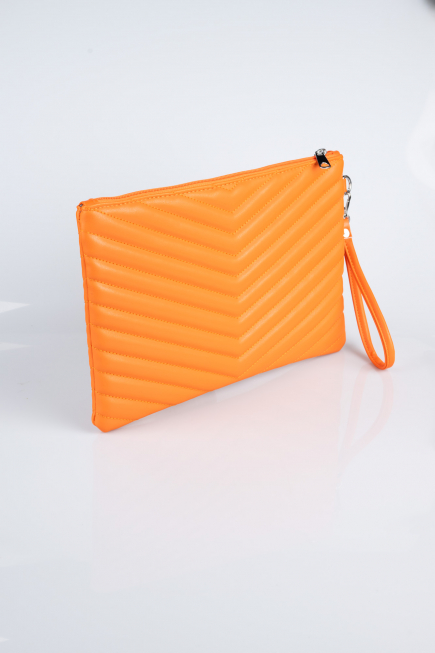 Sac de Soirée Cuir Orange KC413