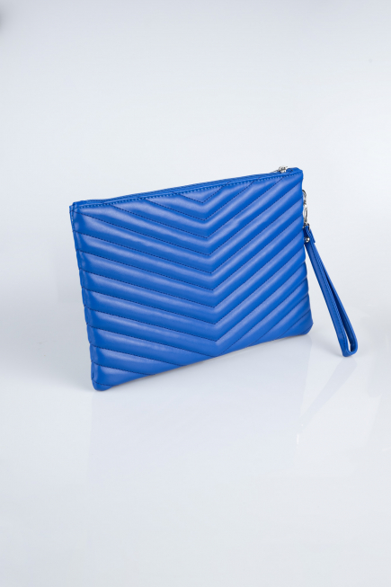 Sac de Soirée Cuir Bleu Saxe KC413
