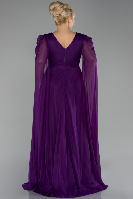 Robe De Fiançailles Grande Taille Longue Violet ABU4259