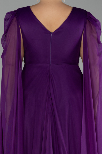 Robe De Fiançailles Grande Taille Longue Violet ABU4259