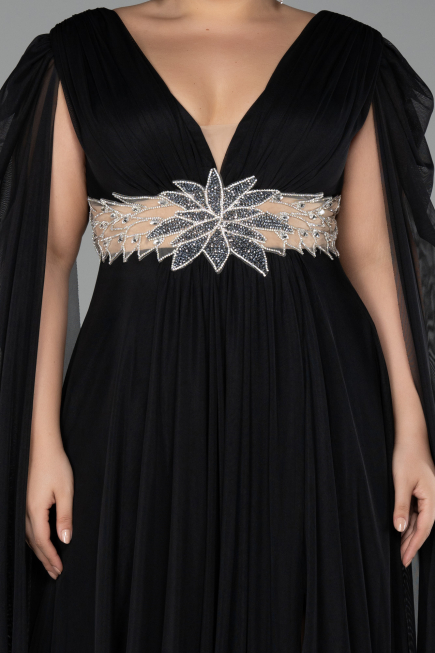 Robe De Fiançailles Grande Taille Longue Noir ABU4259