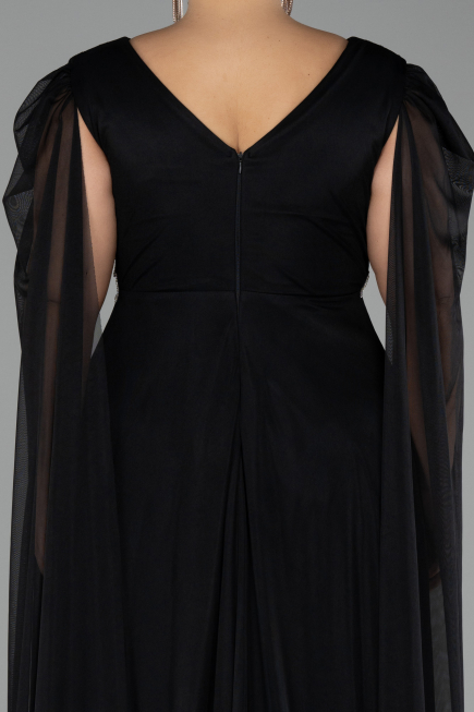 Robe De Fiançailles Grande Taille Longue Noir ABU4259