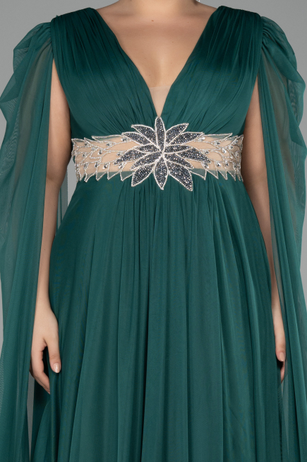 Robe De Fiançailles Grande Taille Longue Émeraude ABU4259