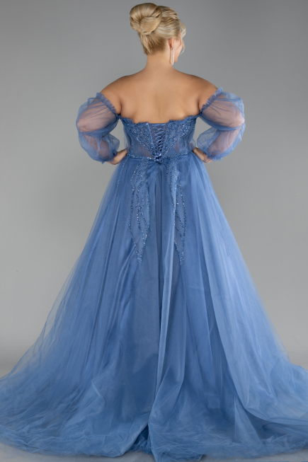 Robes De Soirée Grande Taille Longue Indigo ABU3617