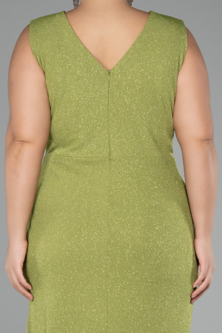 Robe De Soirée Grande Taille Midi Pistache vert ABK1752
