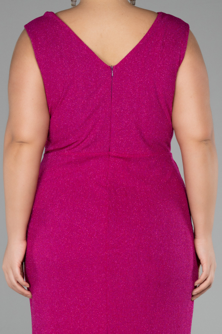 Robe De Soirée Grande Taille Midi Fushia ABK1752