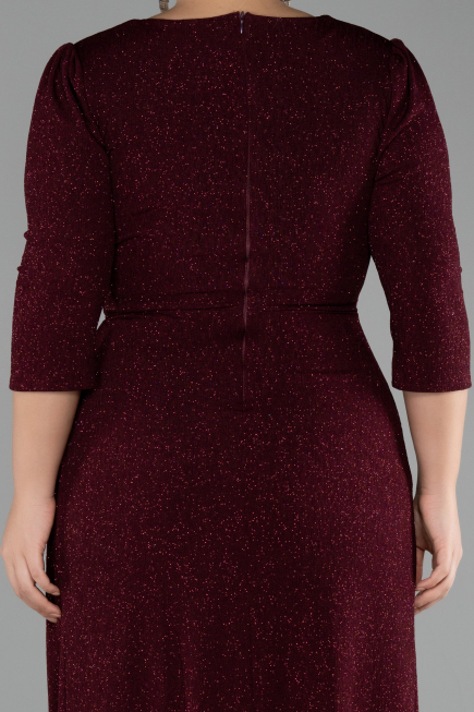Robe De Soirée Grande Taille Longue Rouge Bordeaux ABU3504