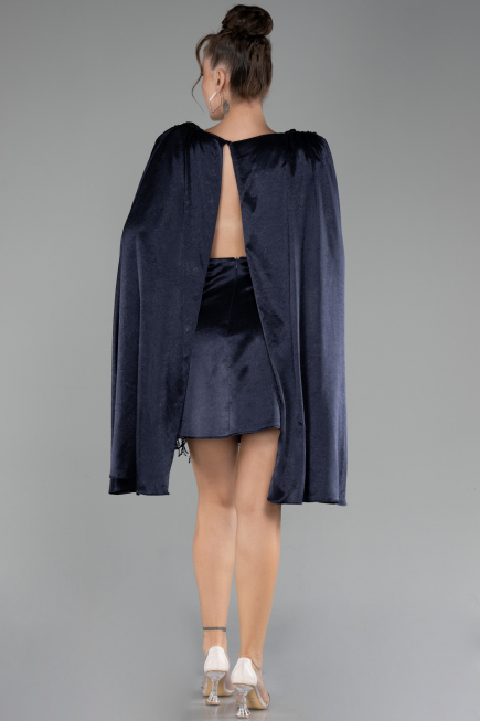 Robe De Soirée Courte Bleu Marine ABK2152