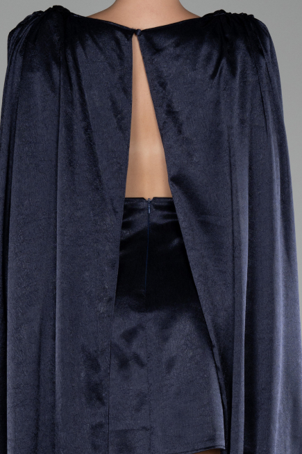 Robe De Soirée Courte Bleu Marine ABK2152