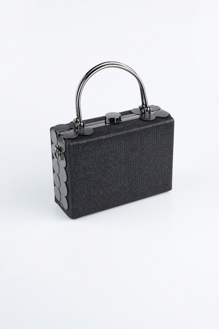 Sac de Soirée Luxe Argenté Noir KC161