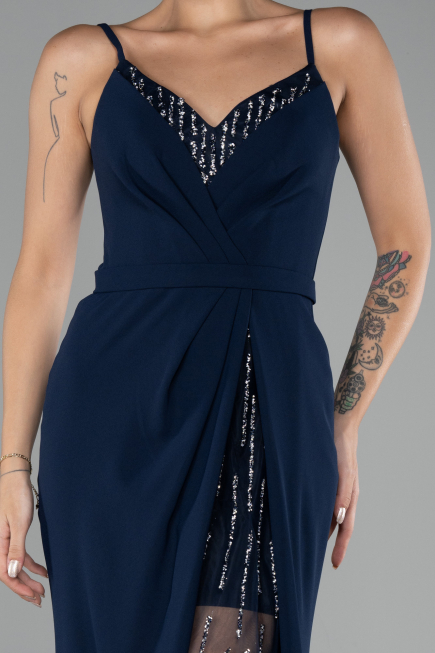 Robe de Soirée Longue Bleu Marine ABU4299