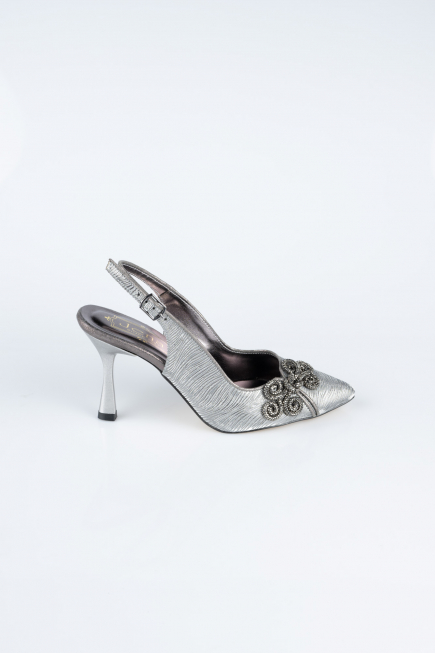 Chaussure de soirée Coupe Au Laser Platine MJ4101