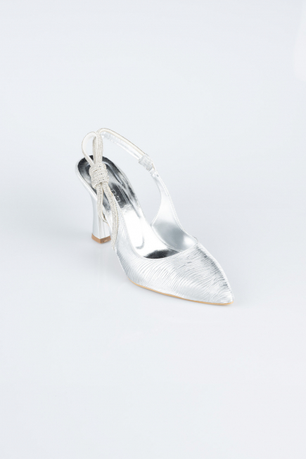 Stiletto Coupe Au Laser Argent MJ4102
