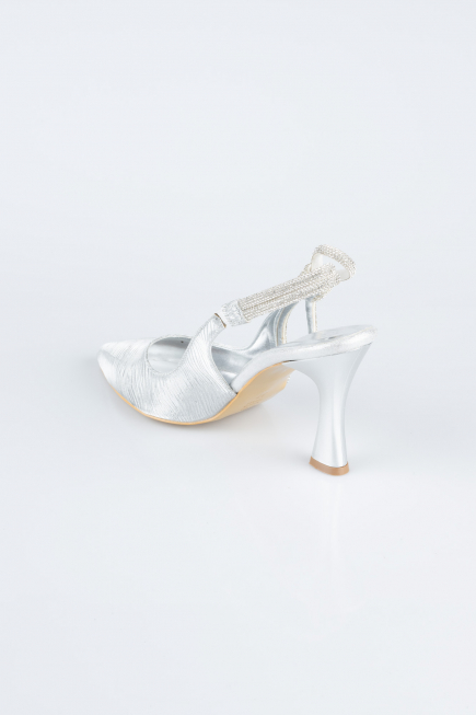 Stiletto Coupe Au Laser Argent MJ4102