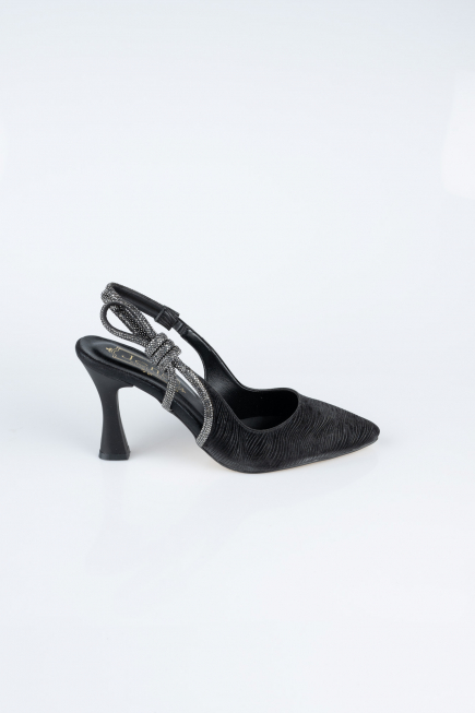 Stiletto Coupe Au Laser Noir MJ4102