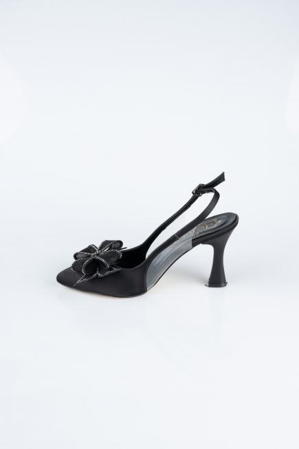 Chaussure de soirée Satin Noir MJS4100