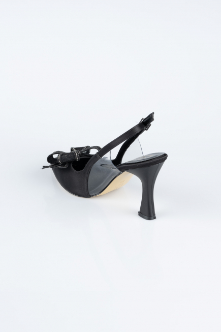 Chaussure de soirée Satin Noir MJS4100