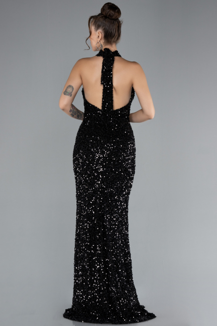 Robe Queue de Poisson Longue Squameuse Noir ABU4306