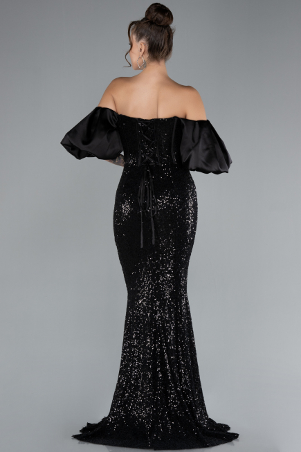 Robe Queue de Poisson Longue Noir ABU4308