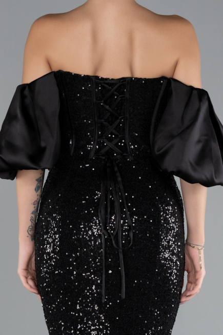 Robe Queue de Poisson Longue Noir ABU4308