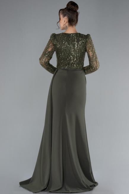 Robe de Soirée Longue Kaki ABU4310