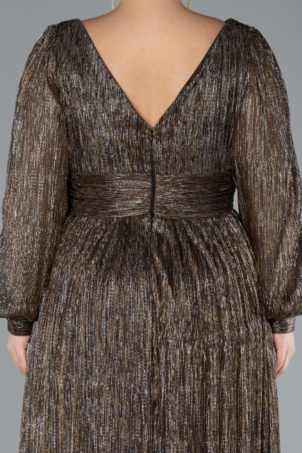 Robe de Soirée Grande Taille Longue Cuivre ABU3154