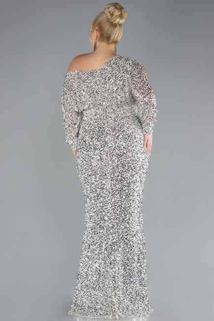 Robe De Fiançailles Grande Taille Longue Squameuse Beige ABU4313