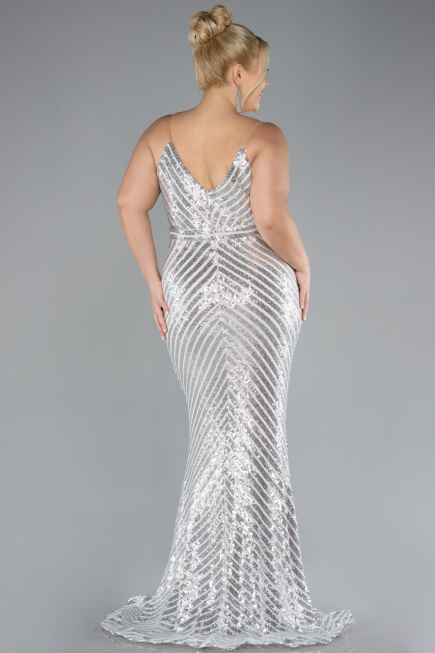 Robe De Soirée Grande Taille Longue Beige ABU1661